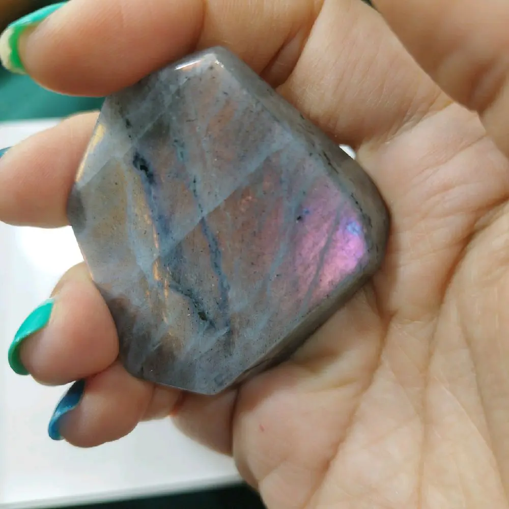 [Booked] Natural Crystal Pink Purple Labradorite Free Form