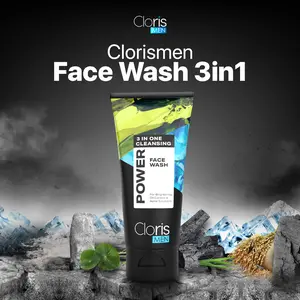 Clorismen Face Wash 3in1 100ml - Sabun Muka Pria I Pembersih Wajah Mengangkat Minyak, Membersihka, Mencerahkan Kulit, Mengurangi Jerawat Komedo