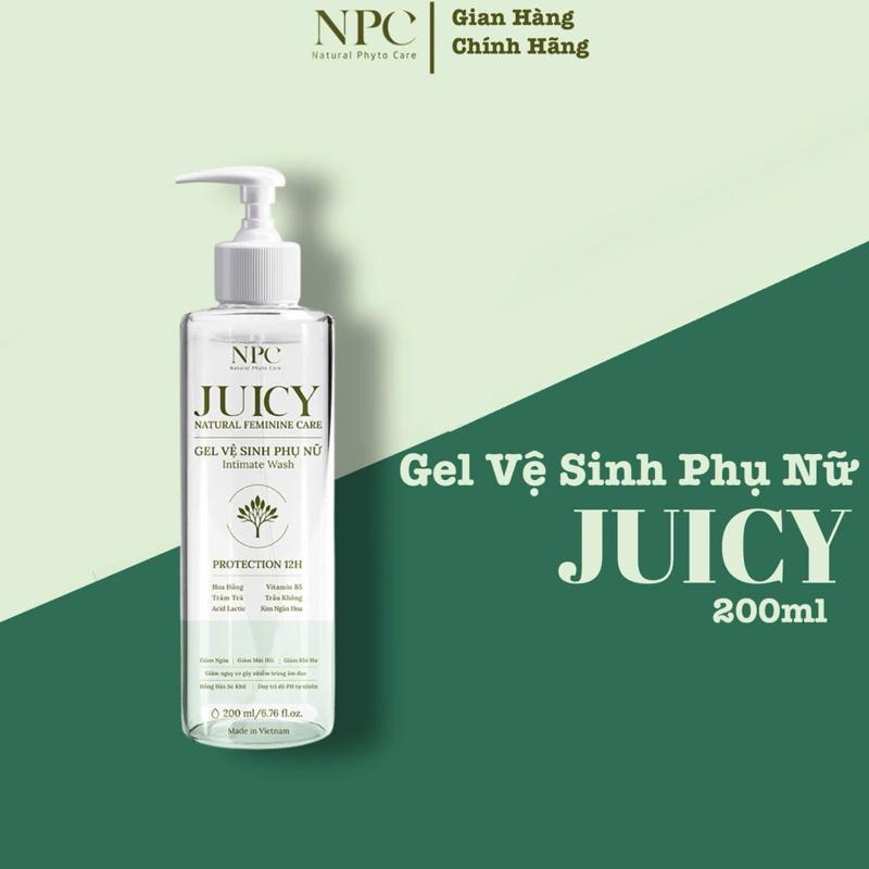 Dung dịch vệ sinh phụ nữ Juicy trầu không tràm trà tràm trà giảm ngứa, không paraben an toàn cho mẹ bầu - chai 200ml