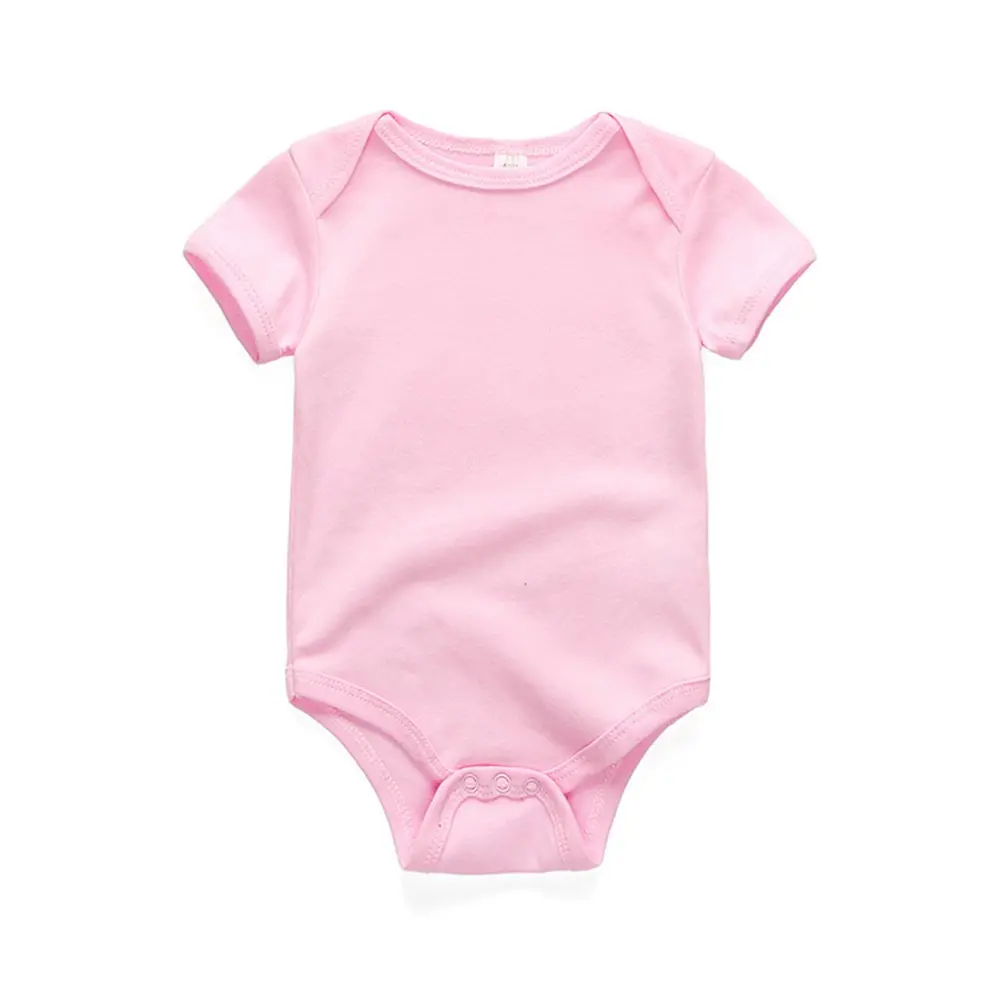 Kiddiezoom four seasons boys and girls solid color stitching 100% cotton jumpsuit boy girl tight soft 0-12 months baby cute baby clothes