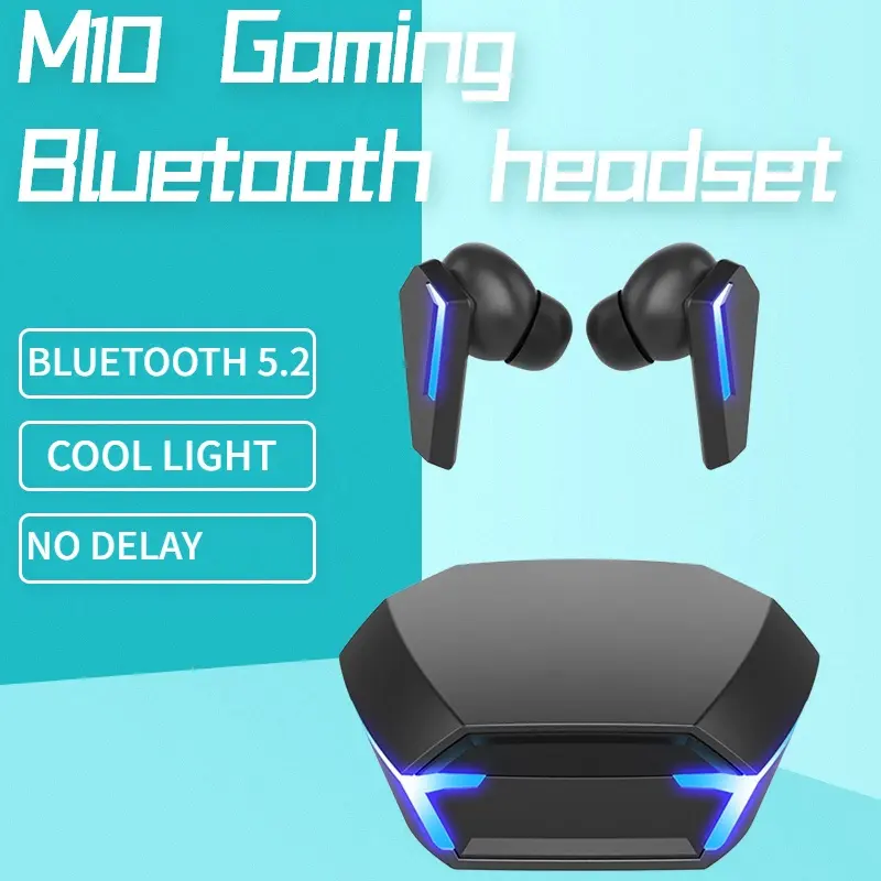 Tai nghe Bluetooth chơi game M10, tai nghe không dây, TWS , âm thanh nổi, âm trầm, điều khiển cảm ứng, có micrô
