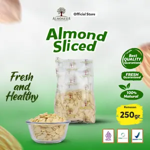 Almonesia - Almond Sliced 250 gr (Topping Almond/ Almond Iris/ Almond Sliced/ Kacang Almond Slice)