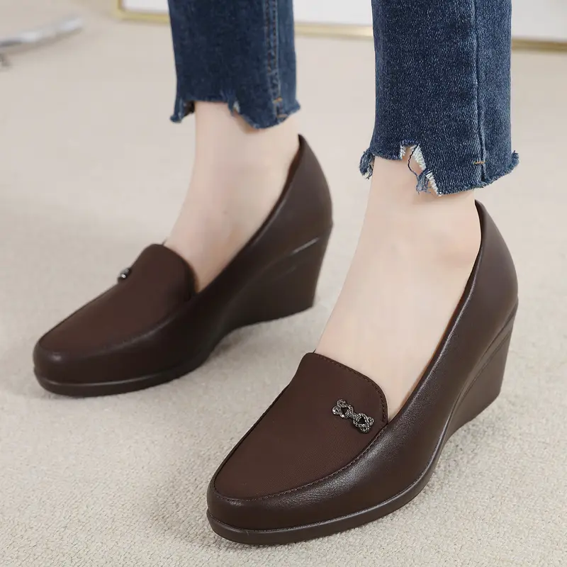 BOZKA new arrival sepatu pansus premium MT26 wedges shoes Heels Wanita Black 8
