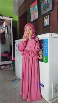 Product Review of MIMMI.ID—Shanum Set Jilbab Dress Gamis Jersey Anak Perempuan Baju Muslim Panjang Syari Cewek Wanita Setelan  Polos Newborn from s**5 0