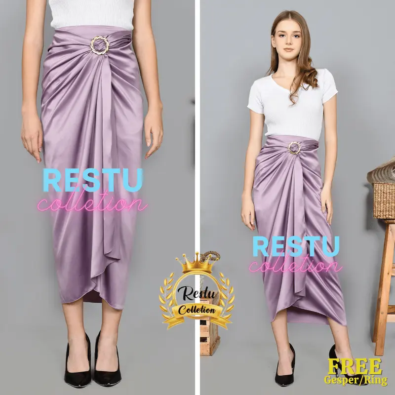Oneset Rok Lilit Polos Warna move/Outer Pita dan Manset Wanita Kekinian Setelan Baju Kebaya Nyaman Bawahan Cantik Panjang Atasan 1
