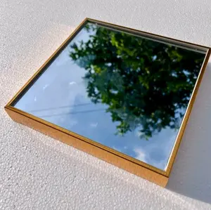 Cermin Ding Ding Kotak 16x16 cm Kaca Dinding Asli Full Frame Tebal 2 mm Bahan Fiber Dekorasi Rumah Double Tap di Sudut Belakang Harga per 1 Pcs