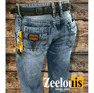 celana jeans Zee louis original/celana jeans pria terbaru Panjang Denim Cowok Nyaman Dewasa Hitam
