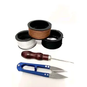 paket sol sepatu / jarum gunting benang sol 3 warna coklat hitam putih