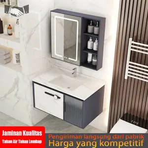 wastafel kamar mandi 50cm/60cm watafel kamar mandi wastafel portable keramik lemari cermin wastafel wastafel set kabinet wastafel aluminium wastafel cuci tangan estetik lemari kamar mandi washtafel kamar mandi set