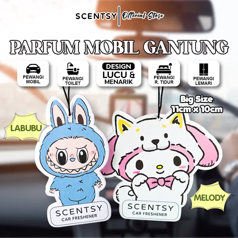 SCENTSY Car Freshener Pewangi Mobil Parfum Kendaraan Mewah Tahan lama Anti Mual Parfum Gantung Kertas Karakter Lucu Pengharum AC Lemari Ruangan Kantor, Toilet Kamar Tidur Inspired By Garuda Kopi Vanila Green Tea Car Freshener Aromaterapi 0