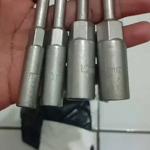 CASTA Mata Socket Hexagonal 8mm 10mm 12mm Mata Kunci Shock Panjang 15cm Hex Soket Nut Adaptor Socket Roofing