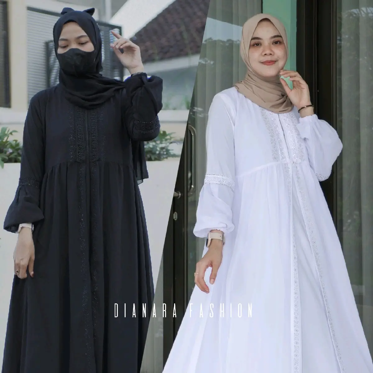 Gamis ABAYA SAFIYA RENDA  model gamis busui terbaru Bordir Kombinasi Mutiara Dress Muslim Wanita Arab Ceruty Mewah