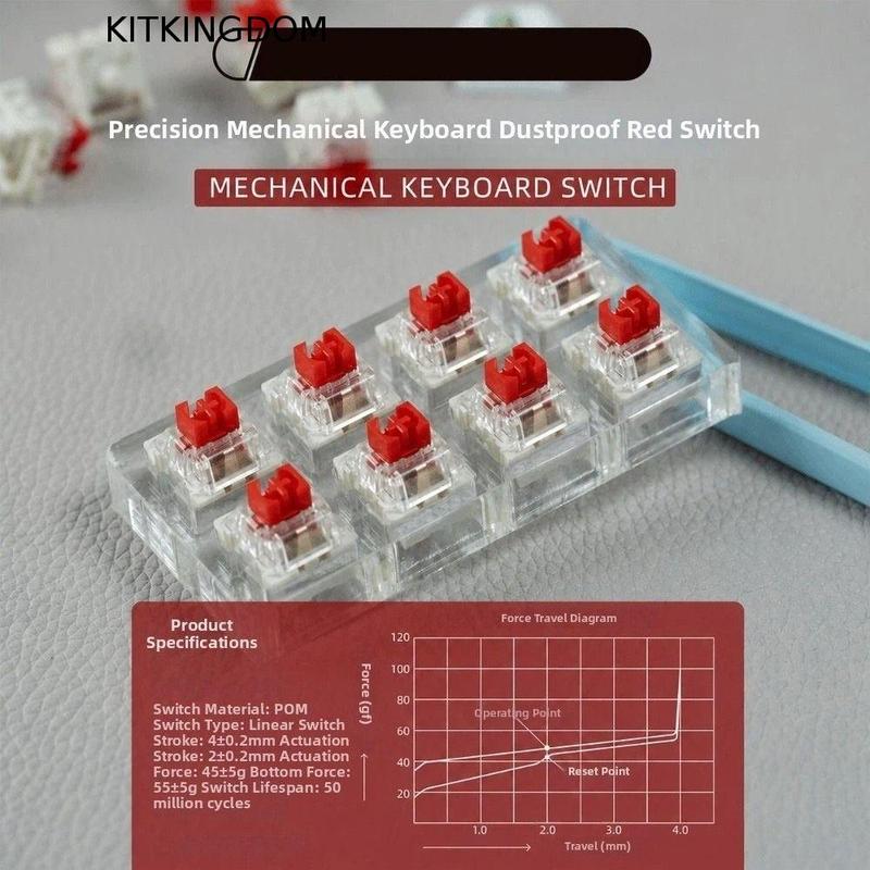 KITKINGDOM 10 cái Thoải mái Mini Công tắc bàn phím cơ Gõ cửa Âm thanh nhấp…