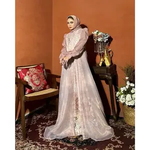 Camila Dress Material Lady Zr Organza Pattern Exlusive By Elly Arsy Only Gamis (Tanpa Hijab)