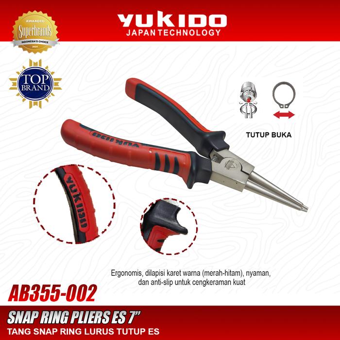 Gambar YUKIDO Tang Snap Ring Lurus Buka 7 Inch AB355-002 - Snap Ring Pliers ES Professional Heavy Duty dari PT. YUKIDO POWER TEKNIK Kab. Tangerang Tokopedia