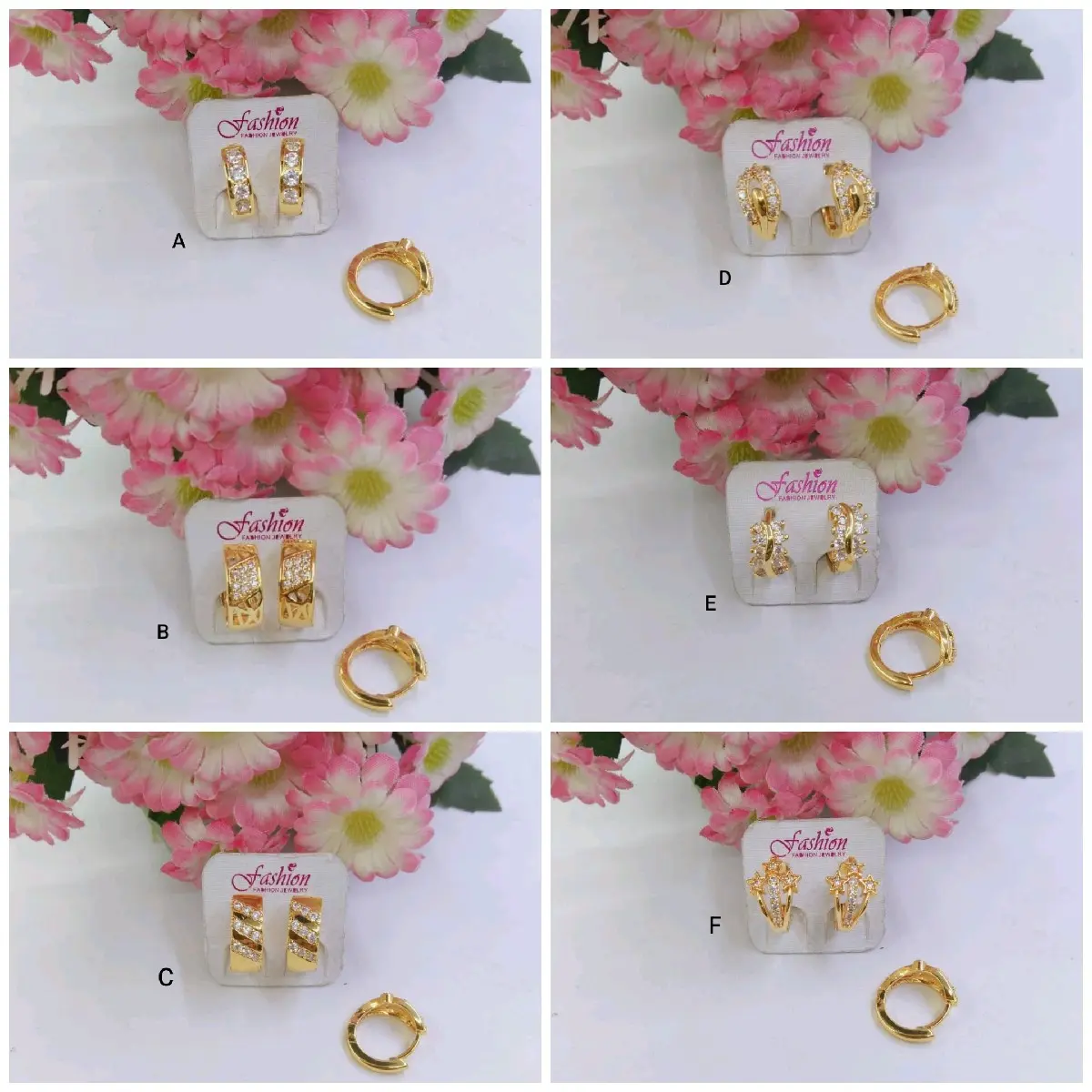 XXI1AS8 Perhiasan anting xuping dewasa gold lapis emas dgn mata zirkon