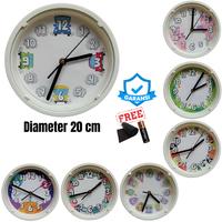 Gambar am Dinding Meja Kamar Kecil Murah Wall Clock Dekorasi Rumah Motif Hitam Putih Full Color Bahan Plastik 20cm  Ontime 1919 1918 dari Jam Dinding ID Kota Surakarta 3 Tokopedia