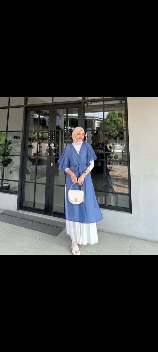 Product Introduction of Tunik cerutty/atasan wanita dewasa kekinian Muslim Outer Simple Ceruty clara  long 2