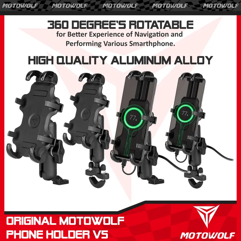 MOTOWOLF CP HOLDER V5 360 DEGREES ROTATABLE MOTOWOLF PHONE HOLDER