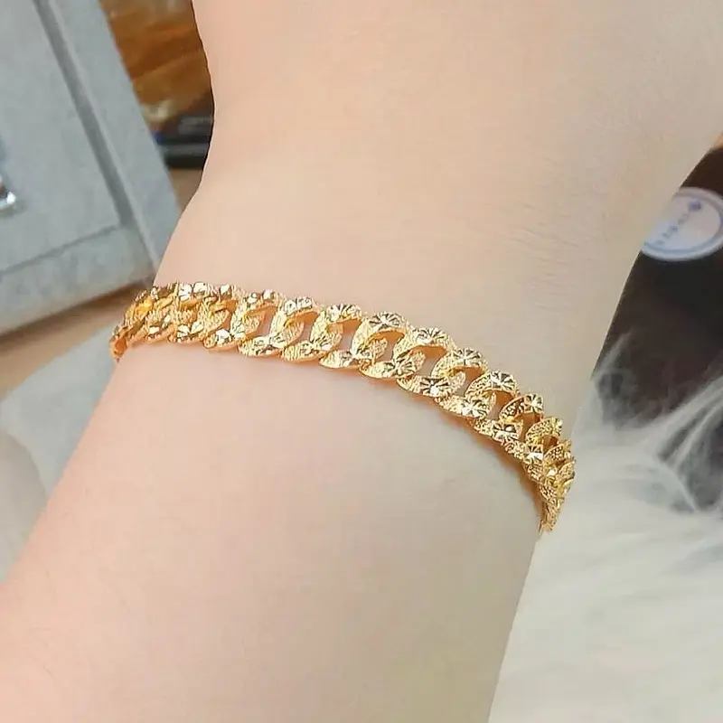 Gelang Wanita Sisik Naga Slim GT74LN-107UD Stainless Steel - Warna Gold - Elegan 0