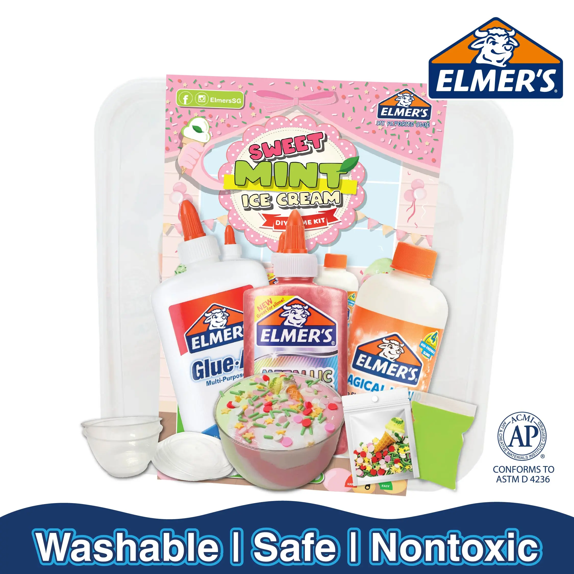 Elmer’s Sweet Mint Ice Cream DIY slime Kit squishy asmr