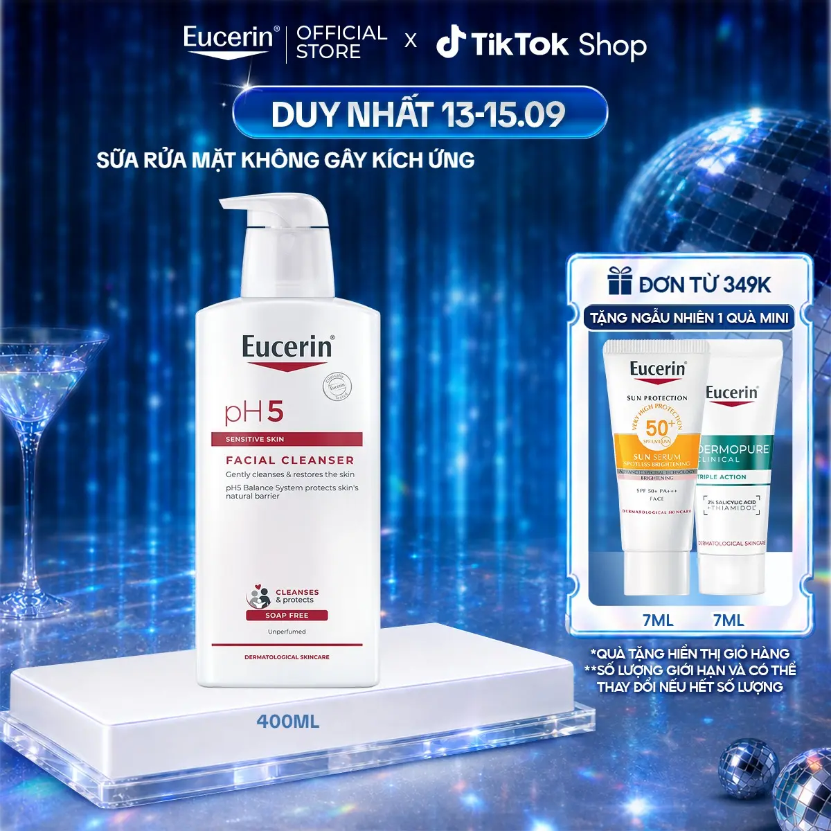 Sữa rửa mặt cho da nhạy cảm Eucerin Ph5 Facial Cleanser Sensitive Skin 400ml