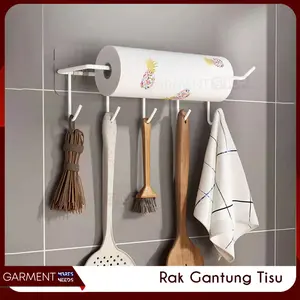 Hook Gantungan Tissu Gulung Besar Holder Paper Roll Tempel Dinding Penggantung Alat Dapur Alat Mandi