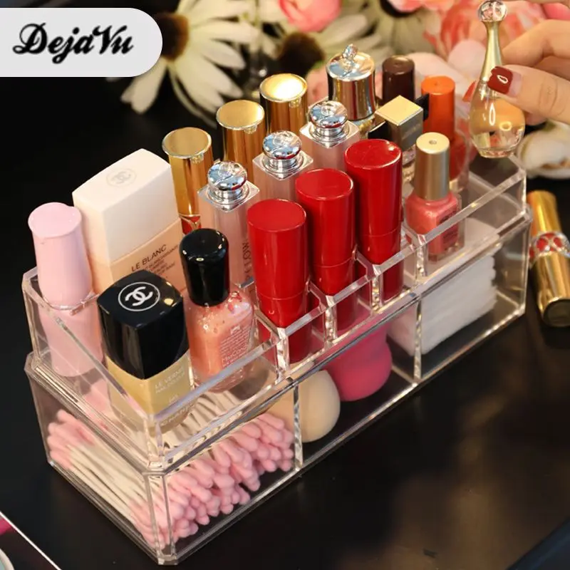 Dejavu Rak Kosmetik Acrylic Kapas Kotak Make Up Tempat Kosmetik Penyimpanan Brush Lipstik HRM317 2