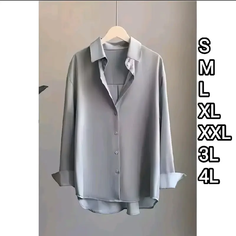 Hem Clo Kemeja Polos Wanita Bahan Rayon Katun Oversize Putih Kancing Depan Busui Cocok Untuk Kantor Size S M L XL XXL 3XL 4XL 7