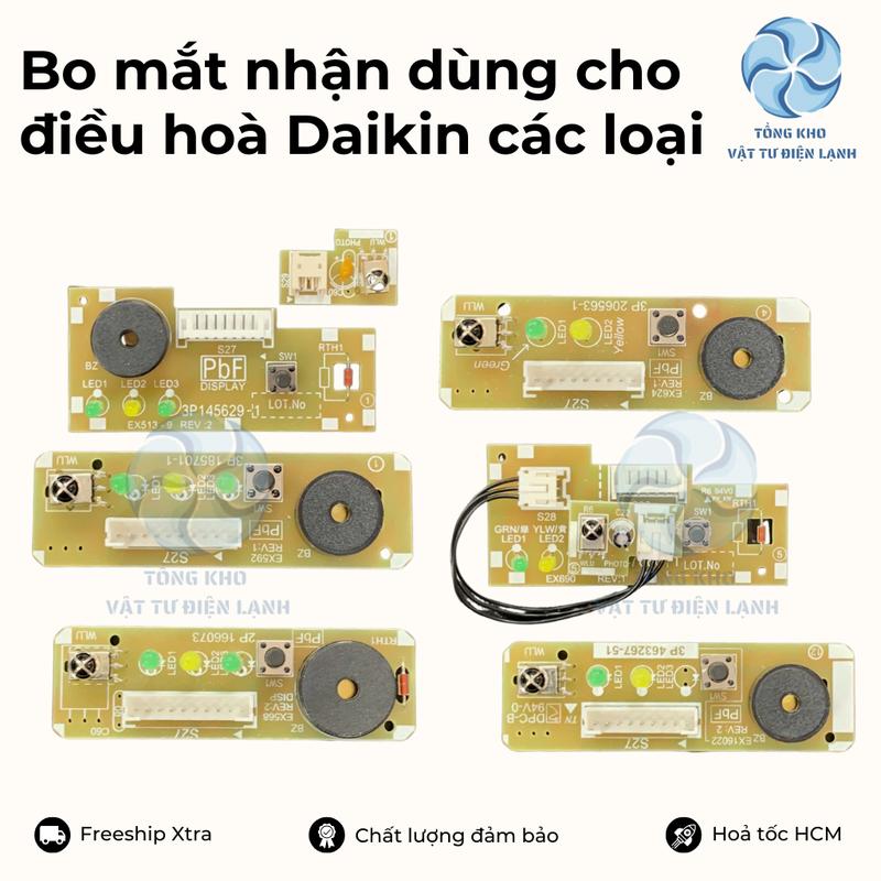 Bo mạch mắt nhận dùng cho điều hoà Daikin, mắt nhận cho máy lạnh Daikin 2 đèn, 3 đèn