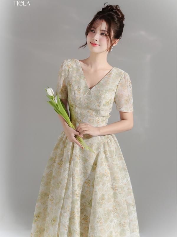 TIELA Đầm váy hoa cổ tim-Posay Dress