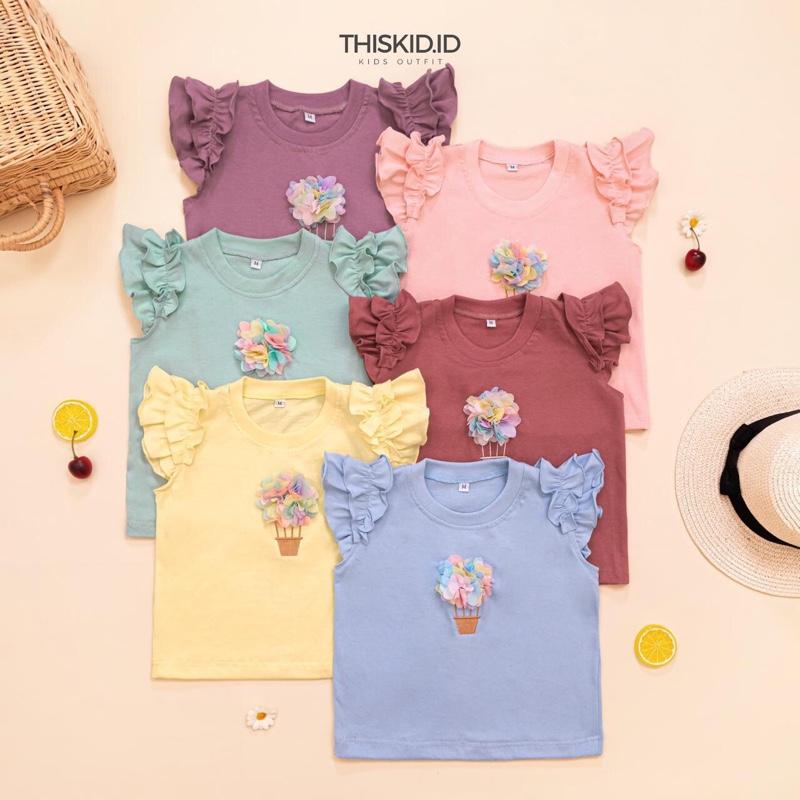 YUKI TOP || atasan kaos anak bahan catton combed 30's usia 1-6 tahun 1