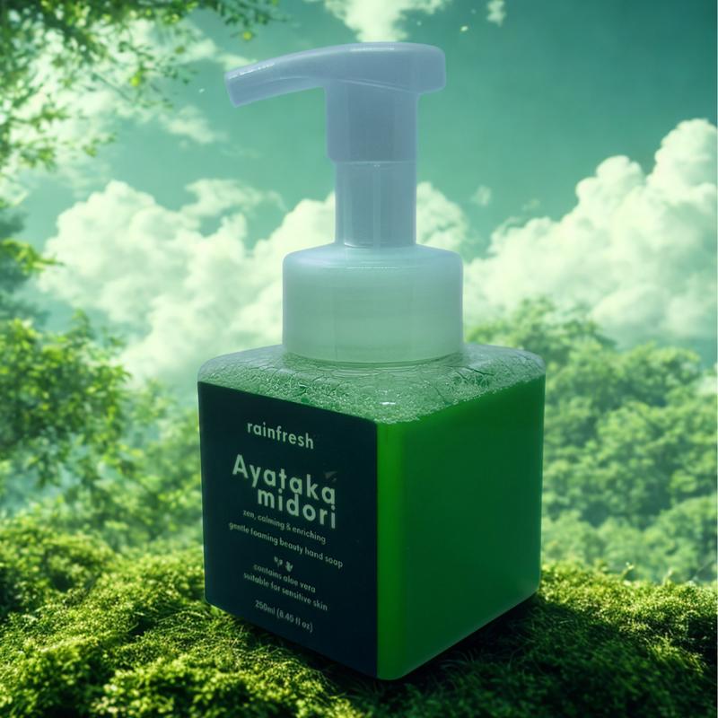 RAINFRESH Gentle Perfume Foam Hand Soap - Ayataka Midori Green Tea Zen Scented Aroma Moisture Foaming