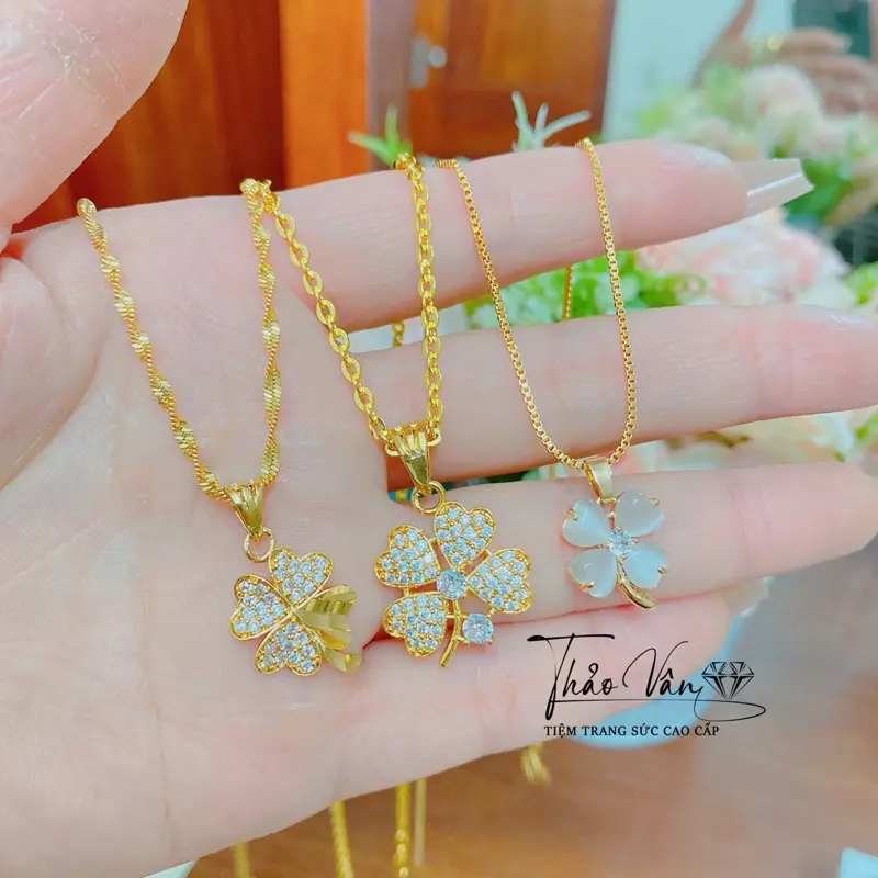 Dây chuyền cỏ 4 lá may mắn- Trang Sức Cao Cấp Thảo Vân