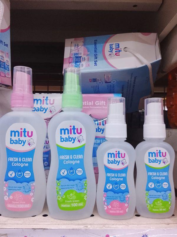 mitu baby cologne spray sweet pink dan fresh green 50ml/100ml parfum bayi