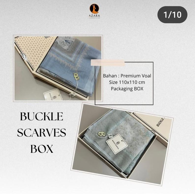 PROMO RAMADAN BUCKLE SCARVES LOGO KEMASAN BOX EKSLUSIF TERBARU Muslim Square Jilbab Katun 3