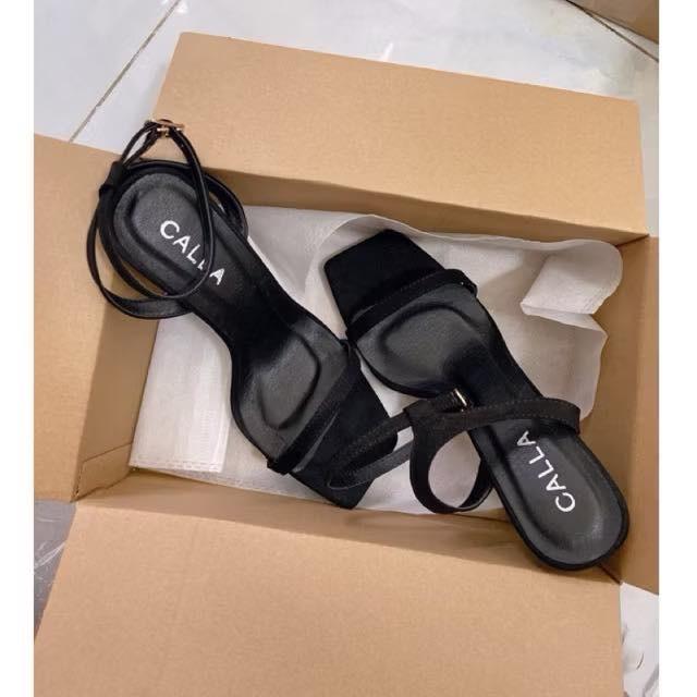 Sandal Cao Gót Quai Ngang Calla Dép Cao Gót Mũi Vuông got