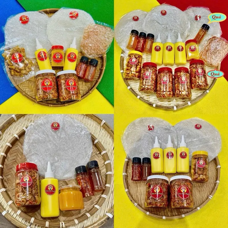 Combo SUM VẦY Bánh Tráng Phơi Sương KemKem Food +Muối Tép Hành Phi + Bơ +Tốp Mỡ +Sốt Tắc +Ớt Rim Chua Cay