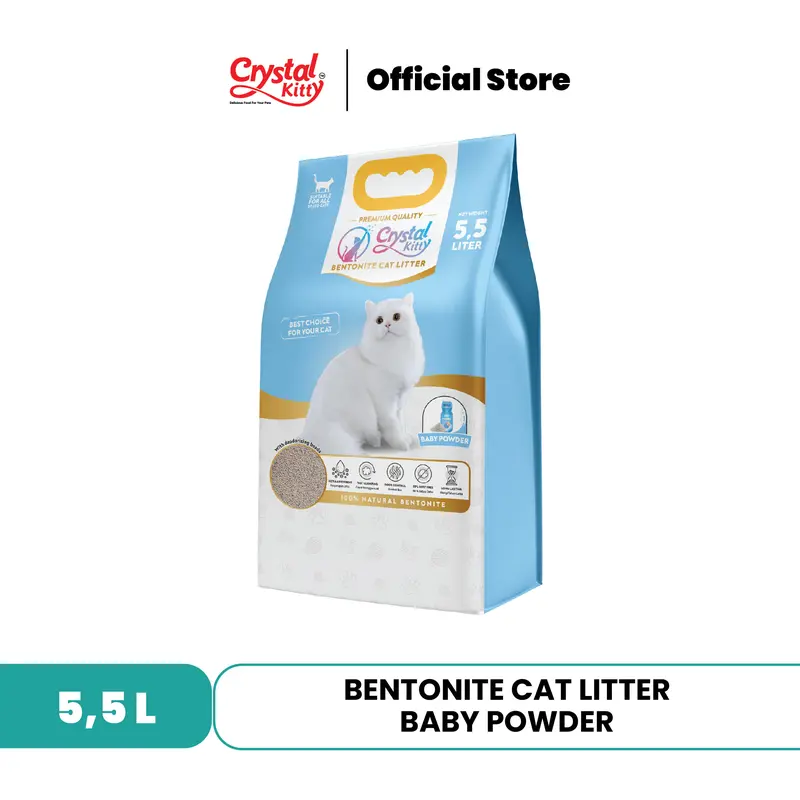 Crystal Kitty Pasir Kucing Bentonite Cat 5.5 Litter - Pasir Kucing Berkualitas Tinggi 4