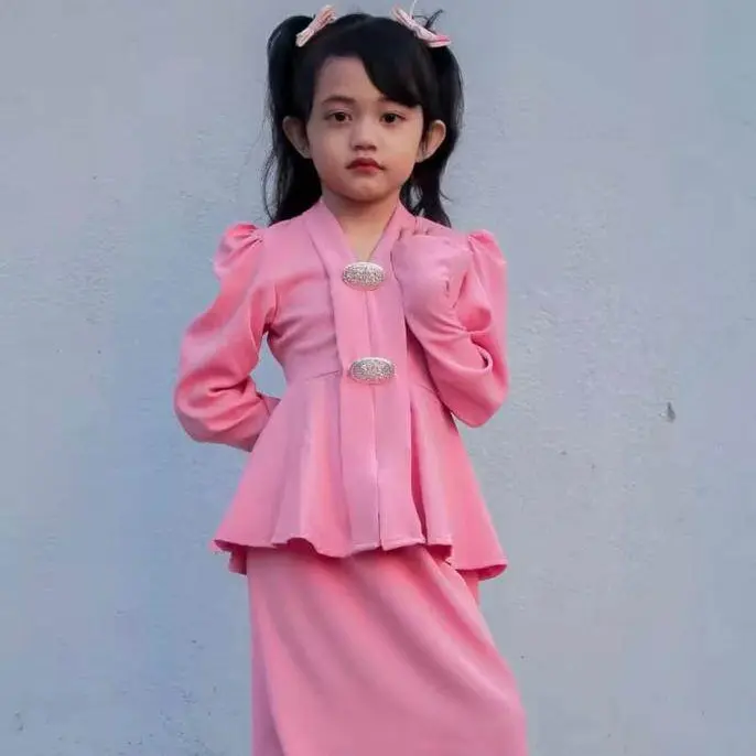 KEBAYA KIDS, MUSLIMAH BUDAK. KIDS COLLECTION Clothing Wanita Anak Baju Dusty Pink | HOT SELLING KEBAYA KIDS RAYA 2025