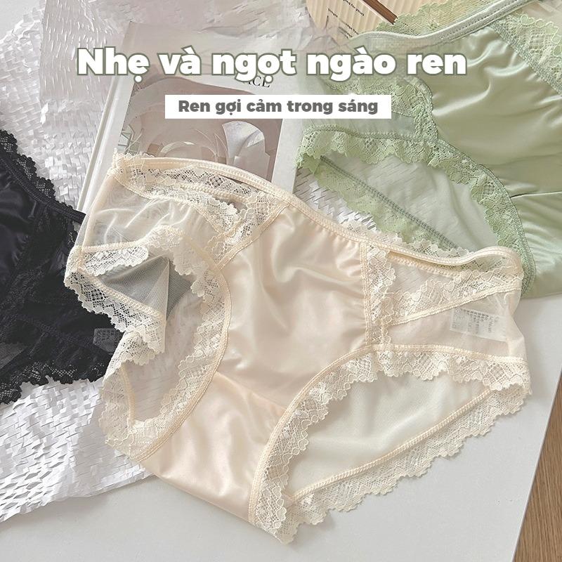 Quần Lót Nữ, Ren Pháp Lãng Mạn, Ngọt Ngào Và Gợi Cảm, Đáy Quần Cotton Nguyên Chất Trắng Women 1