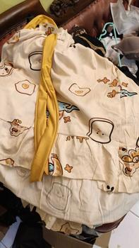 Product Review of AKS Setelan baju tidur wanita dewasa lengan kutung celana pendek bahan katun polyester adem licin serap keringat motif karakter animasi lucu full kancing fit to XXL big size jumbo kekinian terbaru set piyama perempuan remaja cocok untuk harian PY009 from A**a P**i 2