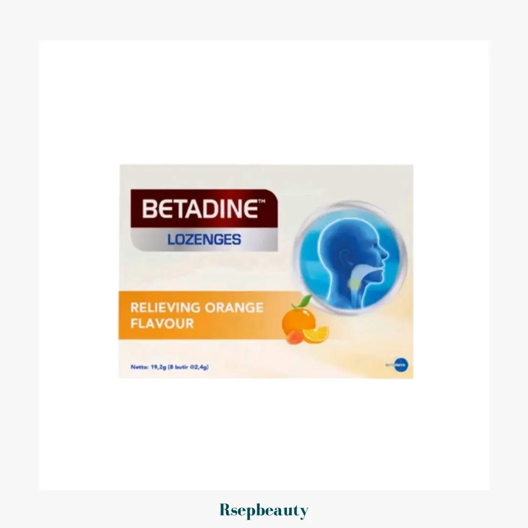 BETADINE LOZENGES ORANGE FLAVOUR Permen Pelega Tenggorokan 1 Pack