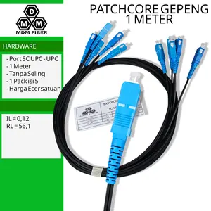 Patchcore gepeng biru 1 dan 2 meter port kanan kiri kabel fiber optik mdm fiber