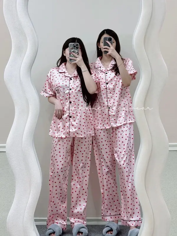 [PickMe] #A32  Baju tidur lengan pendek stelan oneset wanita baju tidur satin lengan pendek 1