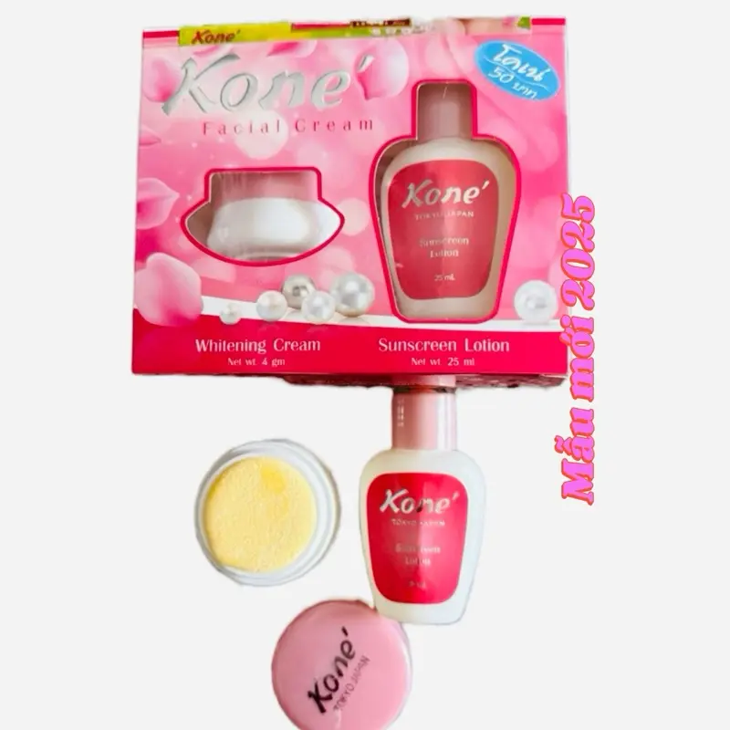 [combo 5 hộp] kem dưỡng da, hổ trợ da mụn, thâm sạm nám tàn nhang, Kone Thái Lan (1 sét gồm 1 kem dưỡng + 1 chai nước) 7