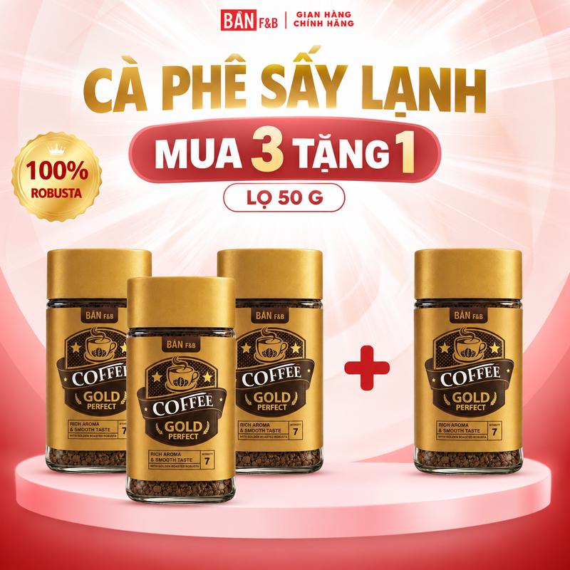 Cà Phê Sấy Lạnh Robusta Nguyên Chất 50g - Cà Phê Hòa Tan Không Đường, Ít Calo – Bản F&B