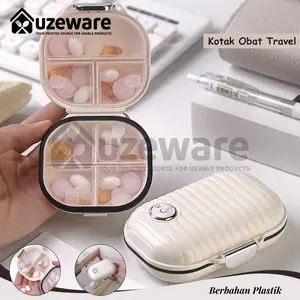 Uzeware Kotak Obat Travel Case Jewel Daily Pill Box Penyimpanan Obat Aksesoris Premium