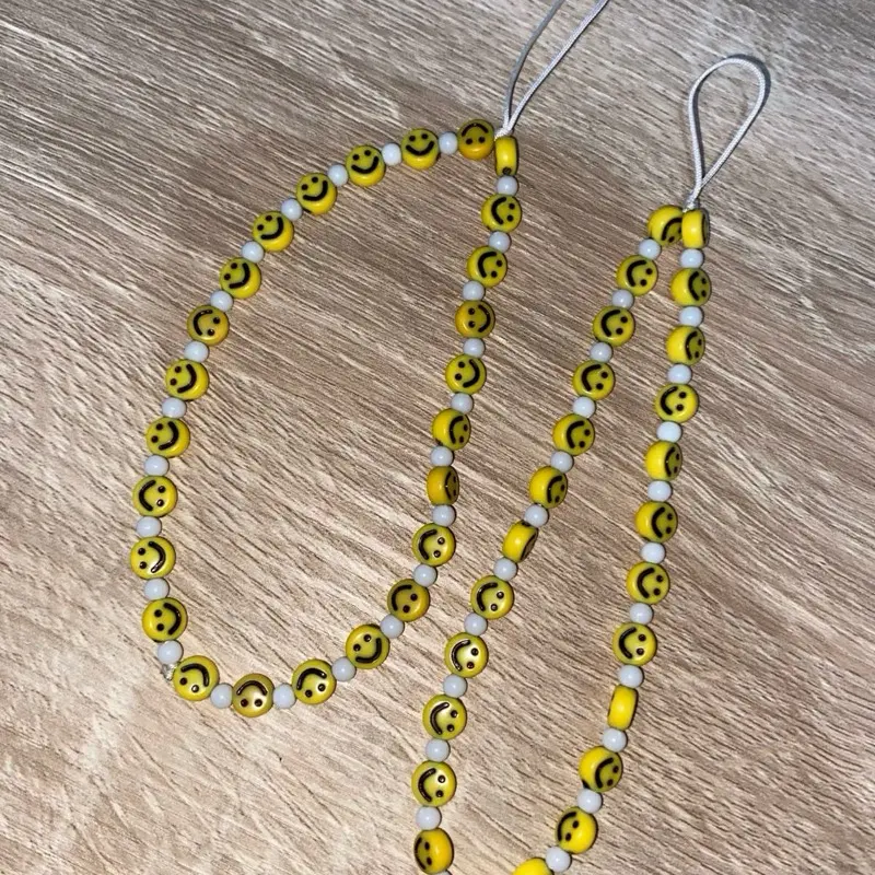 Tali Handphone Charm Smile Putih untuk Lanyard Aksesoris 2