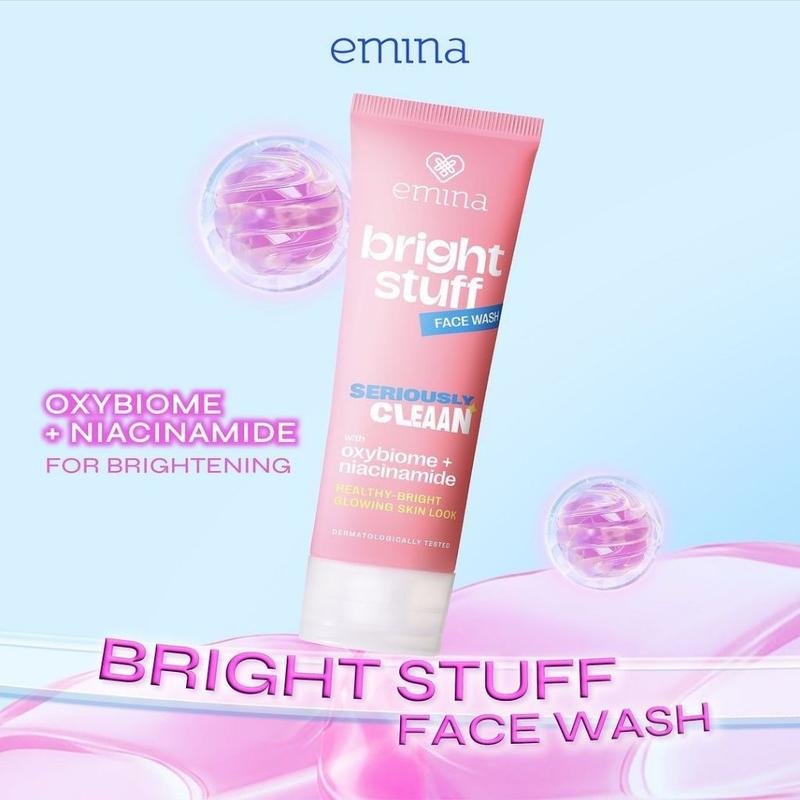 (2pcs) Sabun Cuci Muka Emina Bright Stuff Face Wash 100ml - Wajah, Mencerahkan Berjerawat Cleanser Cleansing Facial Membersihkan Perawatan Berminyak Pencerah Hitam Pencuci 2
